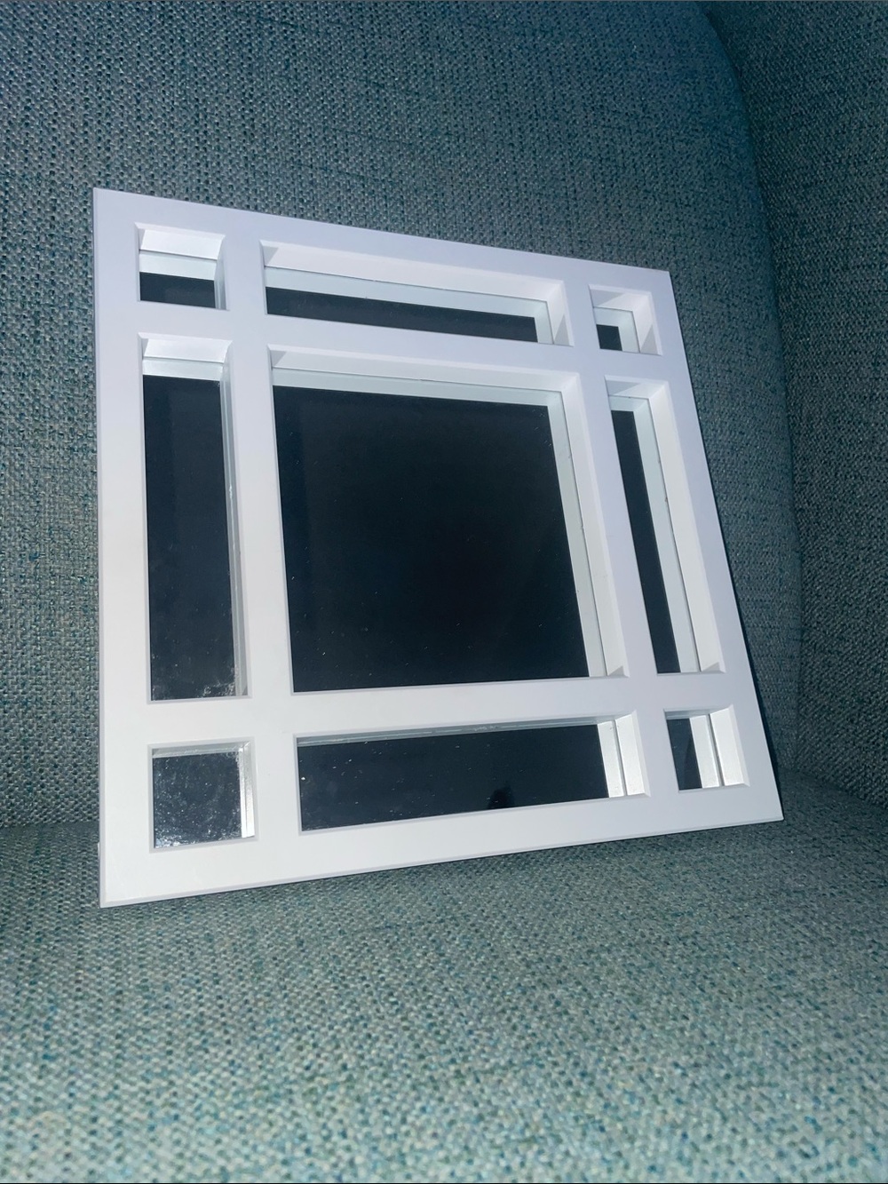 White Geometric Wall Mirror - Unbranded